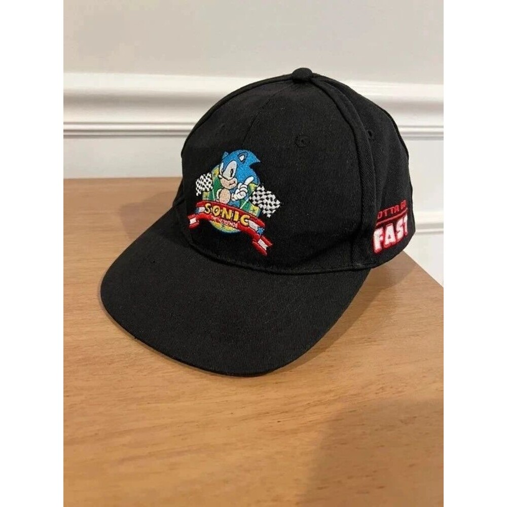 Sonic the Hedgehog Embroidered Black Baseball Cap / Snapback